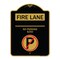 Signmission Fire Lane-No Parking $250 Fine W/ No Parking, Black & Gold Aluminum Sign, 18" x 24", BG-1824-24014 A-DES-BG-1824-24014 - alternate 1